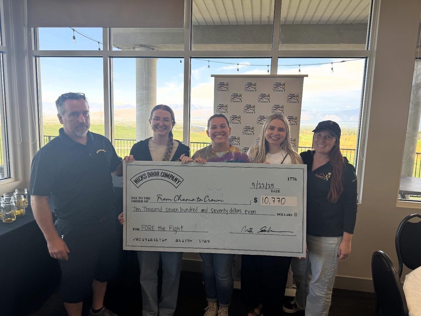 Nick's Door Company donates $10,770 to From Chemo to Crown