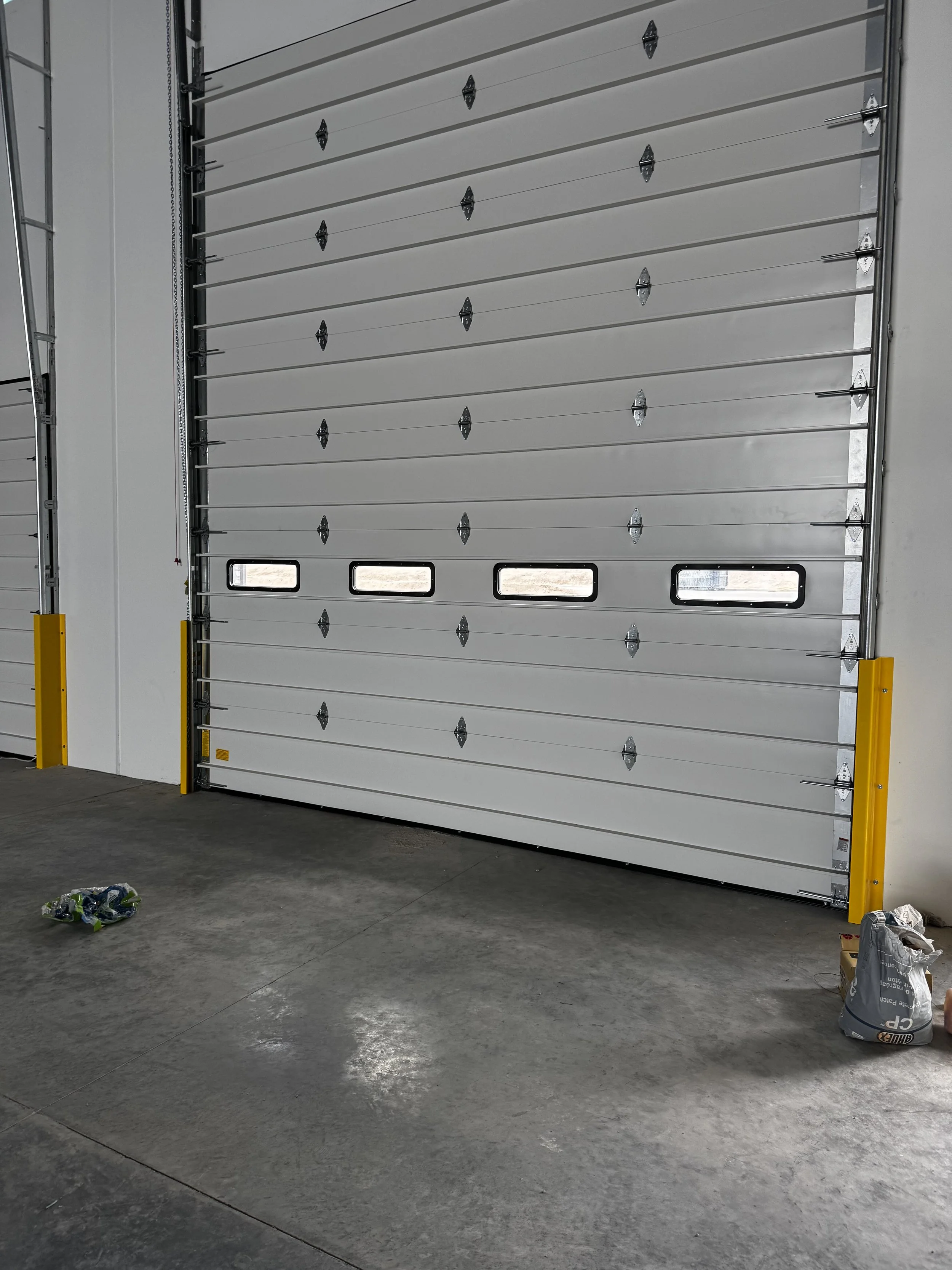 Commercial overhead door installation interior view