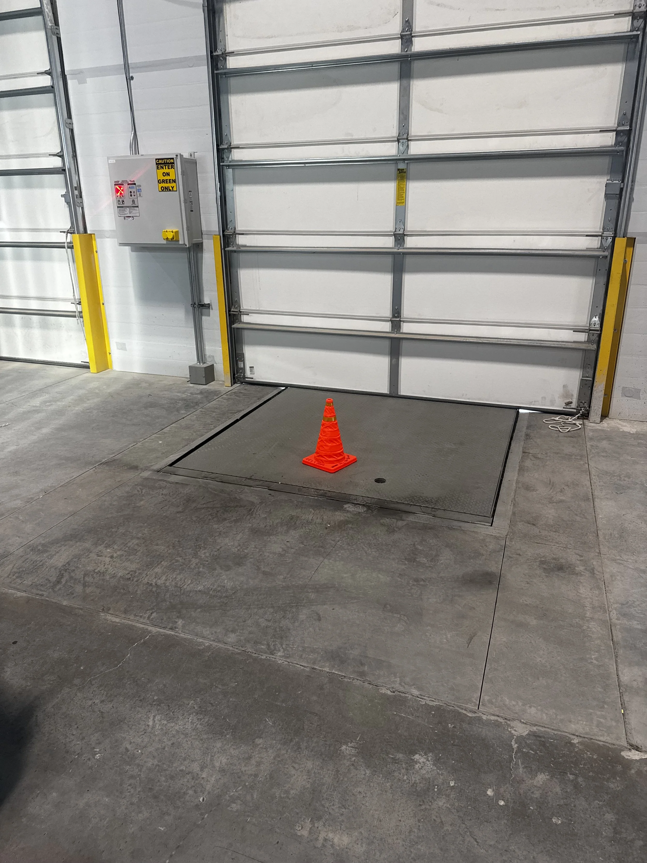 Commercial overhead door and dock area