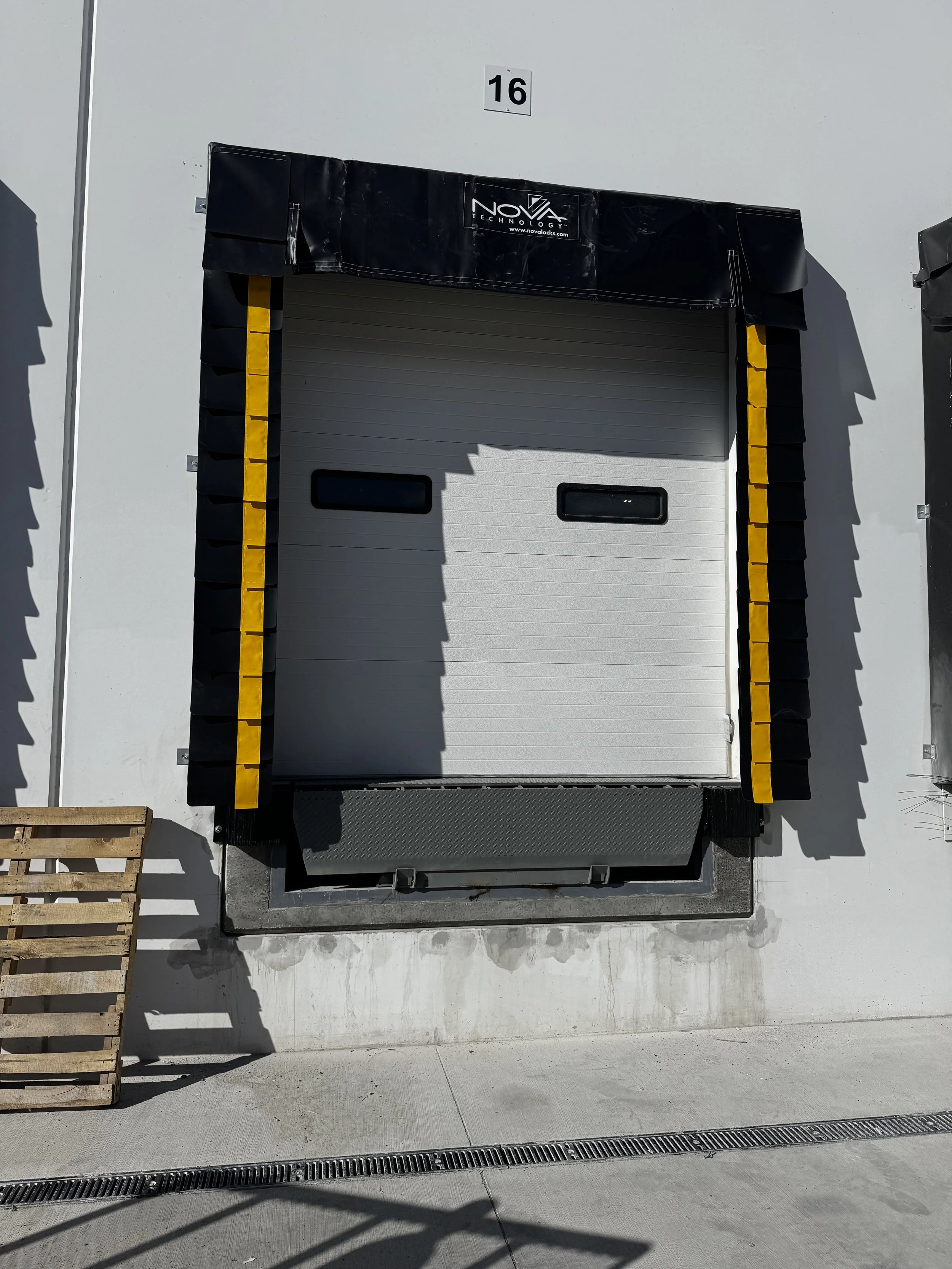 Large commercial overhead door installation