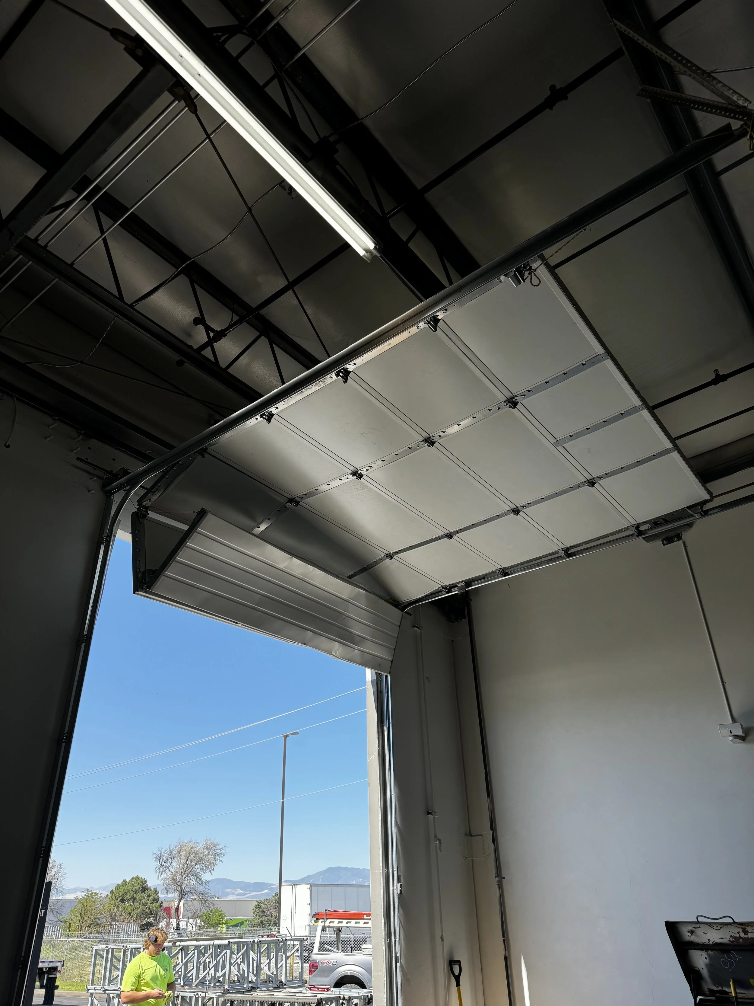Overhead door with operator installation