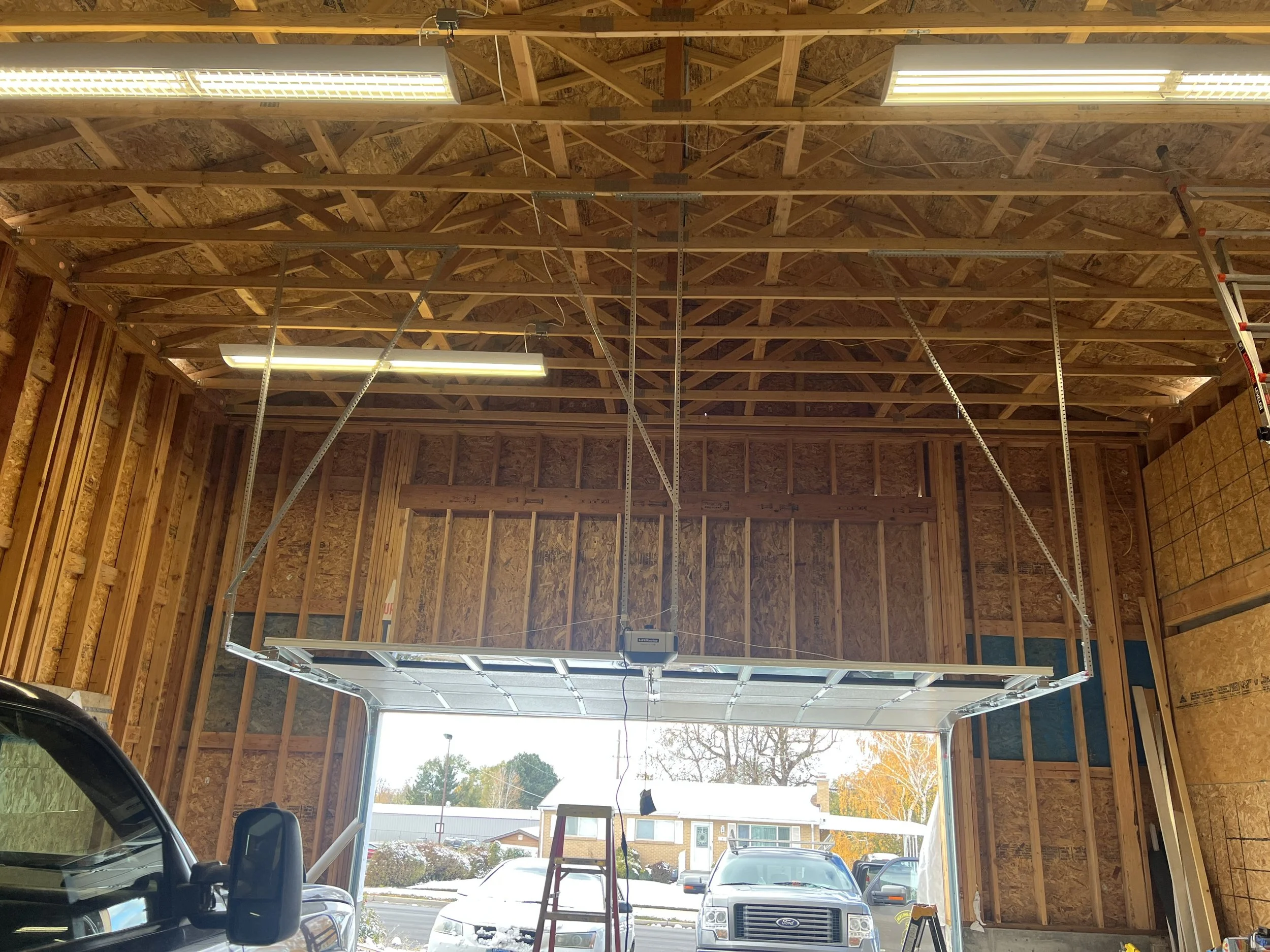 Black rolling steel door installation